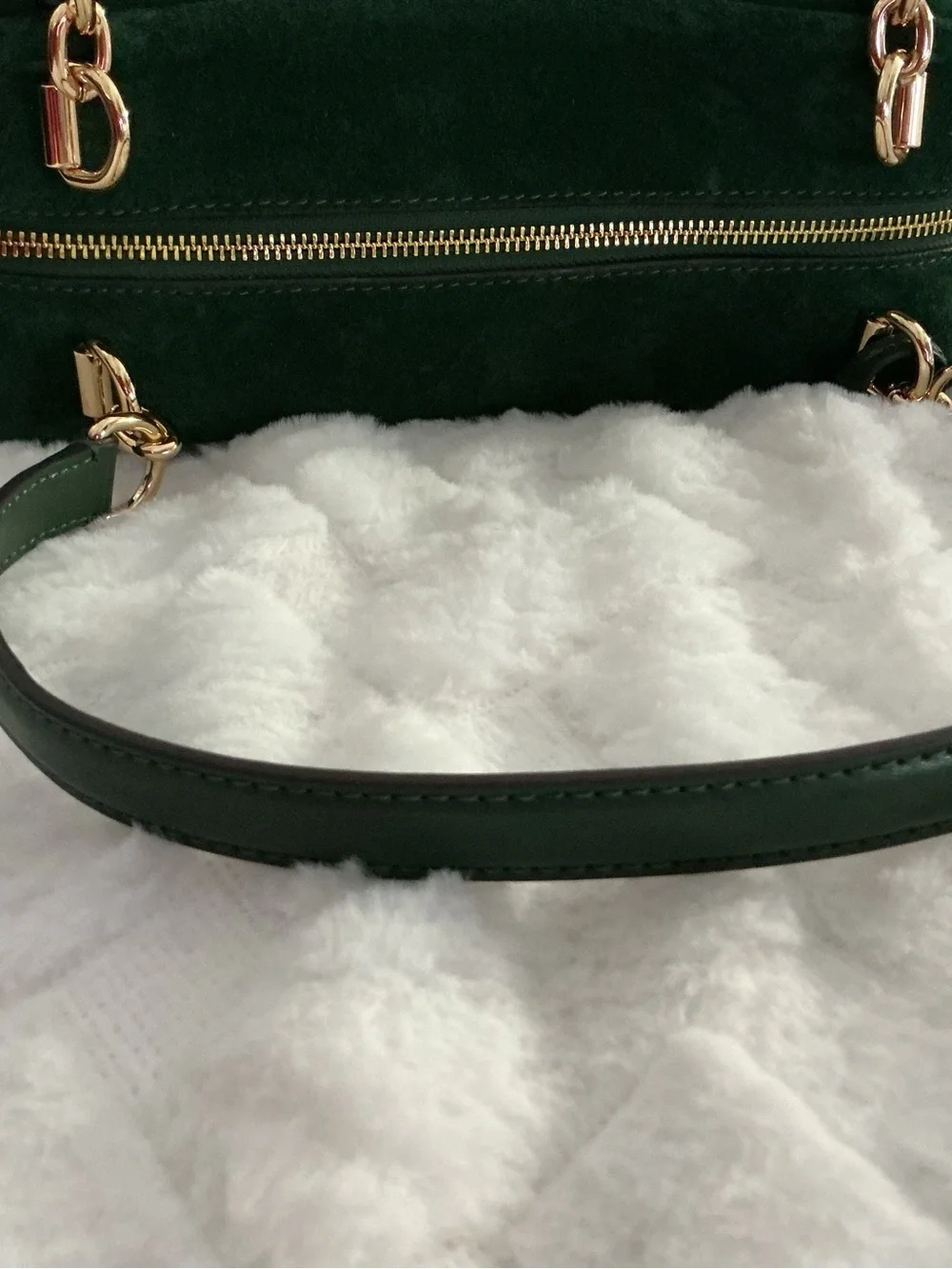 Michael Kors Cecily Medium Suede Shoulder Bag - Moss